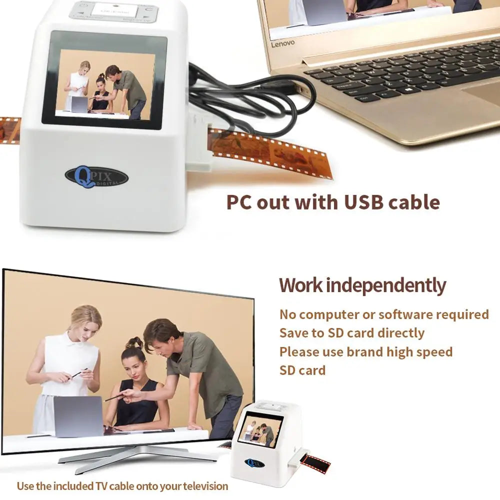 Portable 35mm Film Scanner | 2.4 inch LCD, 22MP, CMOS