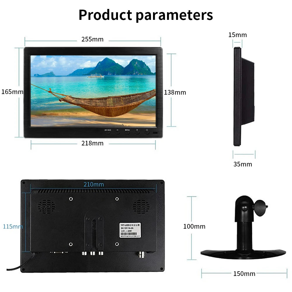JOHNWILL 10.1 inch Monitor | 1920x1200, HDMI, VGA, USB, Speakers