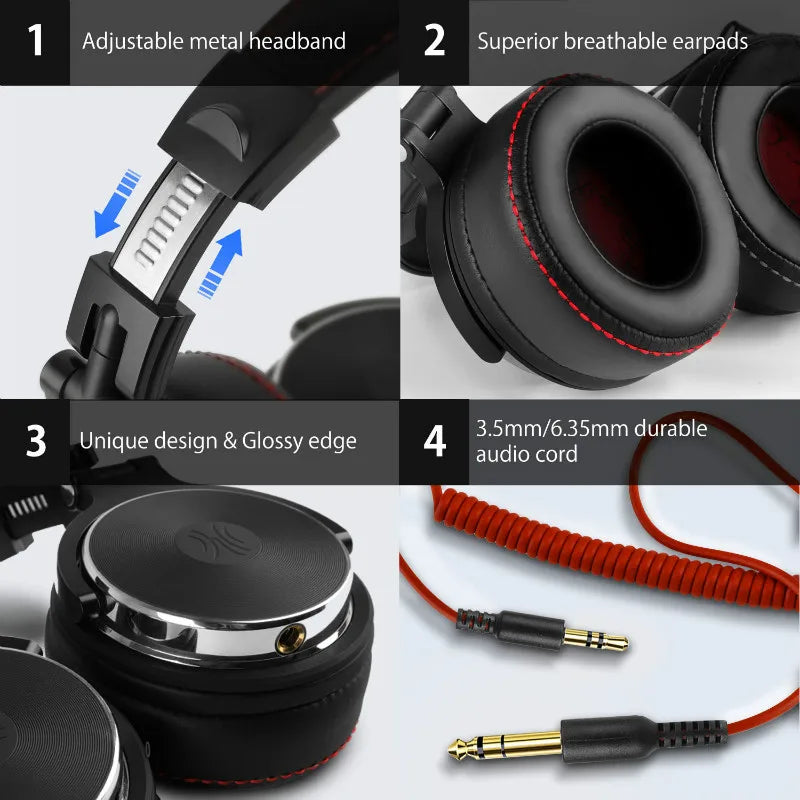 Professional Studio DJ Headphones | Memory Foam, 2.6m Cable
