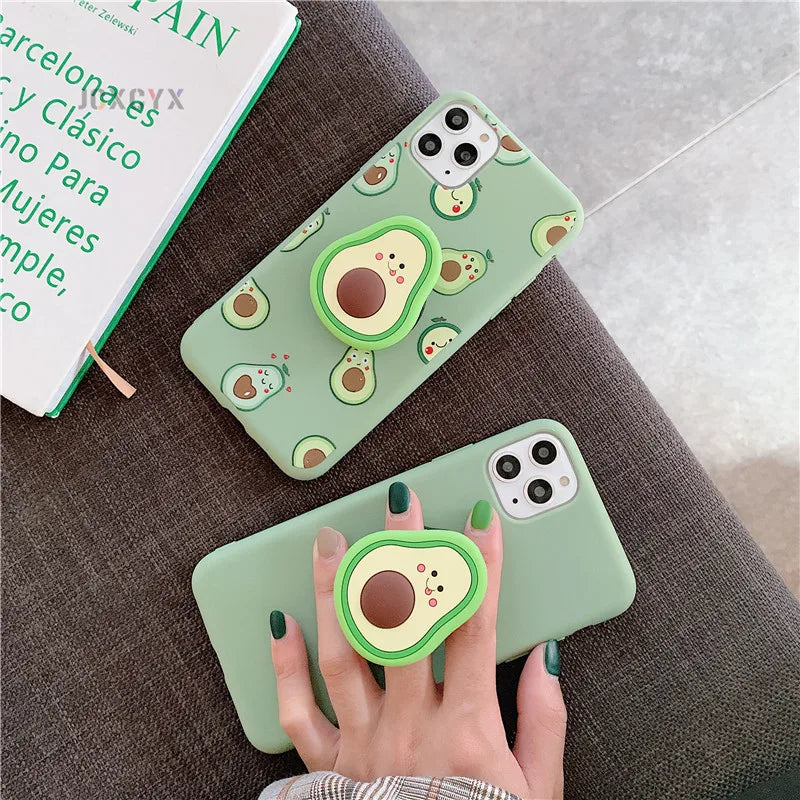 3D Luxury Cute Cartoon Silicone Case for iPhone | Anti-Fingerprint, Holder