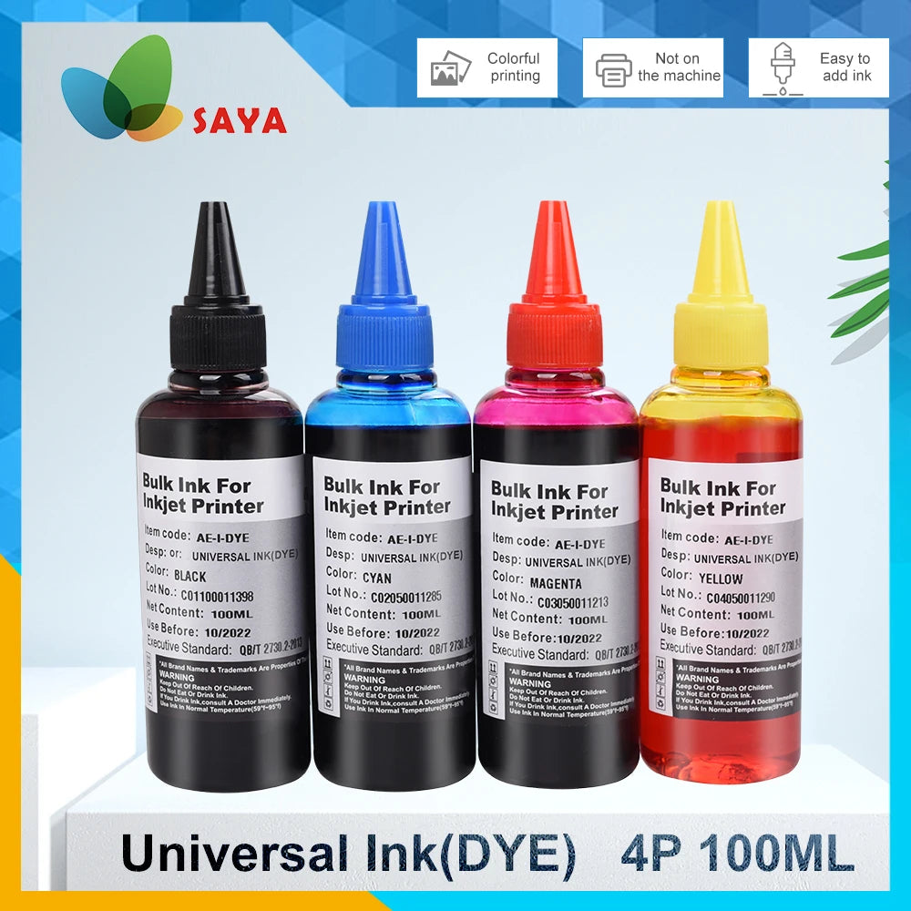 Aomya 100ml Universal Dye Ink Refill Kit | Multi-Brand Compatible