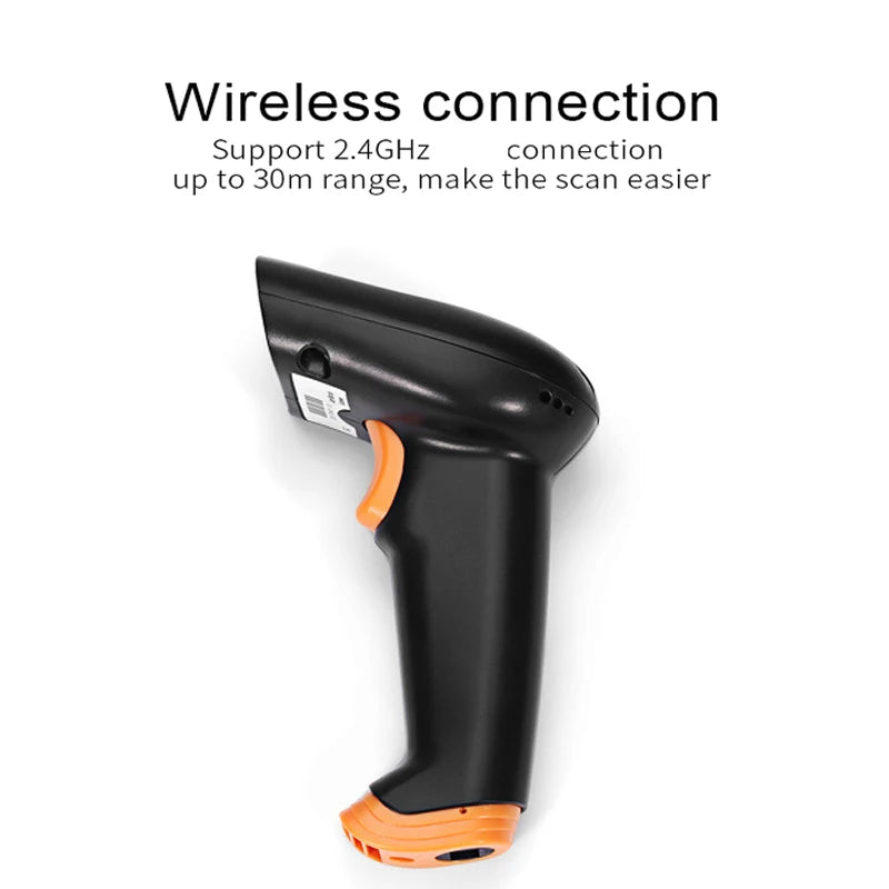 Wireless Barcode Scanner 2.4G | 30m Range, POS & Inventory