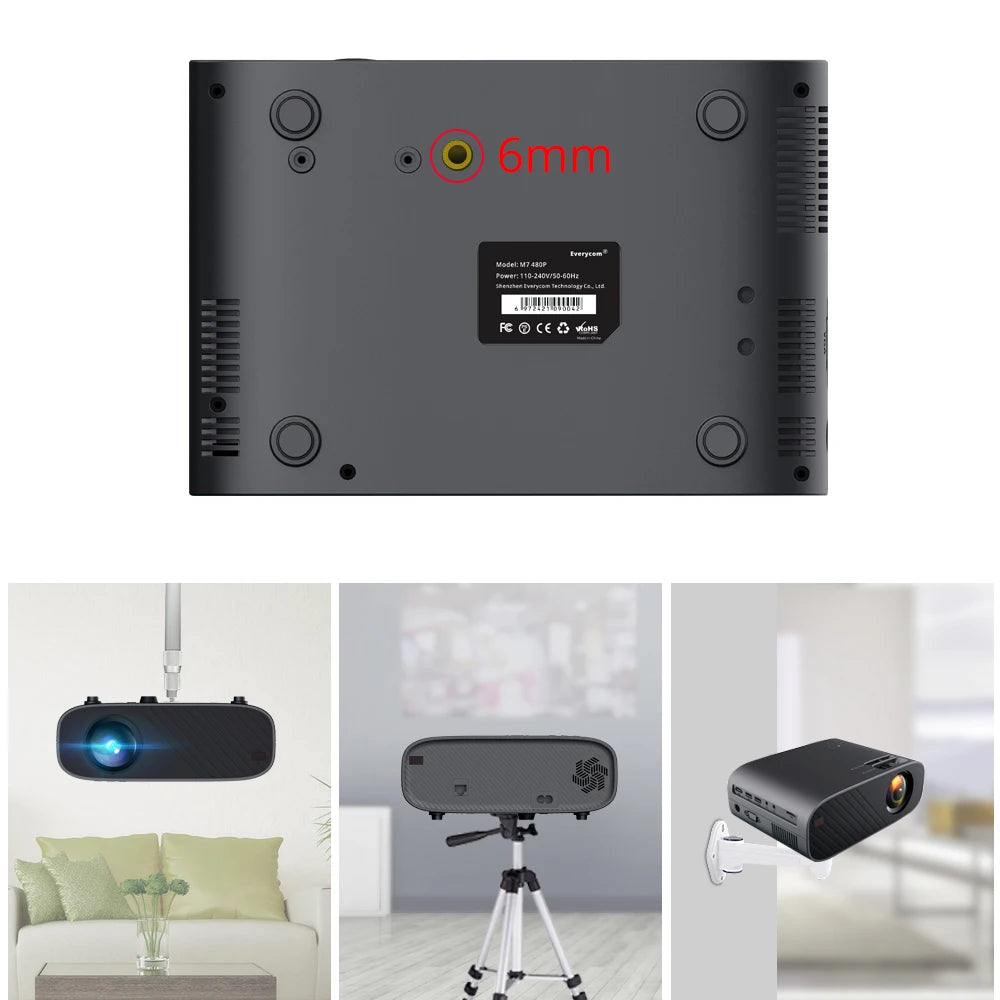 720P Portable LED Projector | Android, WiFi, Bluetooth, 2800 Lumens