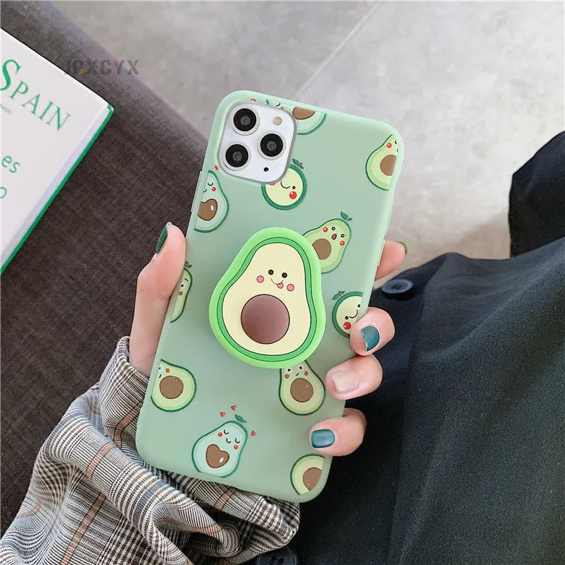 3D Luxury Cute Cartoon Silicone Case for iPhone | Anti-Fingerprint, Holder