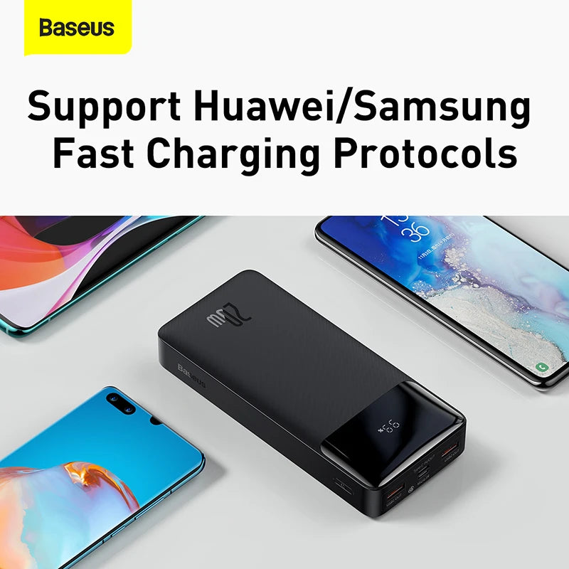 20000mAh Portable Power Bank | Dual USB, Type C, Li-Polymer, Plastic