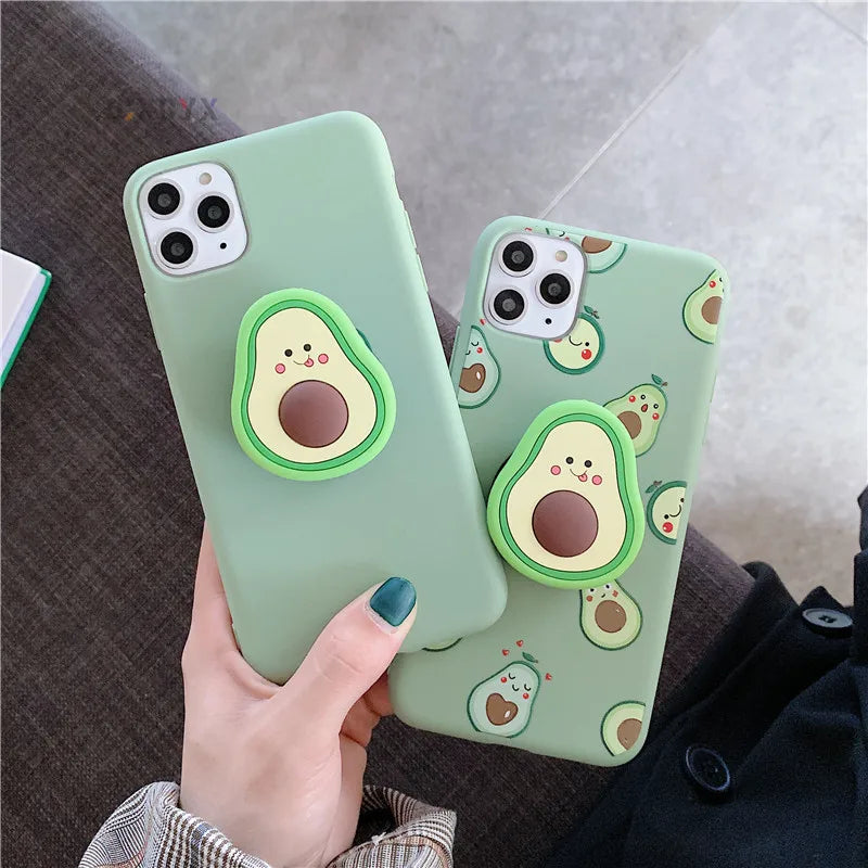 3D Luxury Cute Cartoon Silicone Case for iPhone | Anti-Fingerprint, Holder