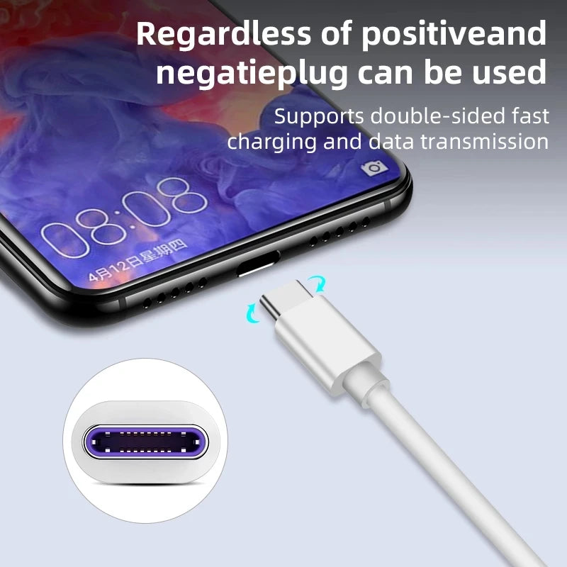 5A Fast Charging USB-C Cable - High-Speed Type-C Charger Wire