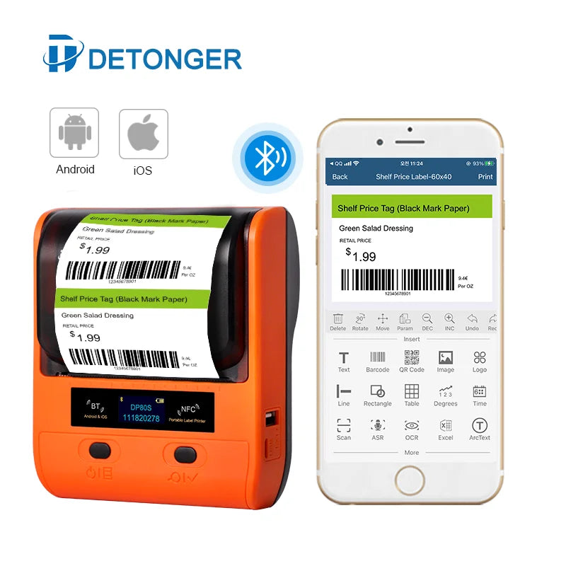 UniPlus Wireless Thermal Label Printer | Bluetooth, Portable