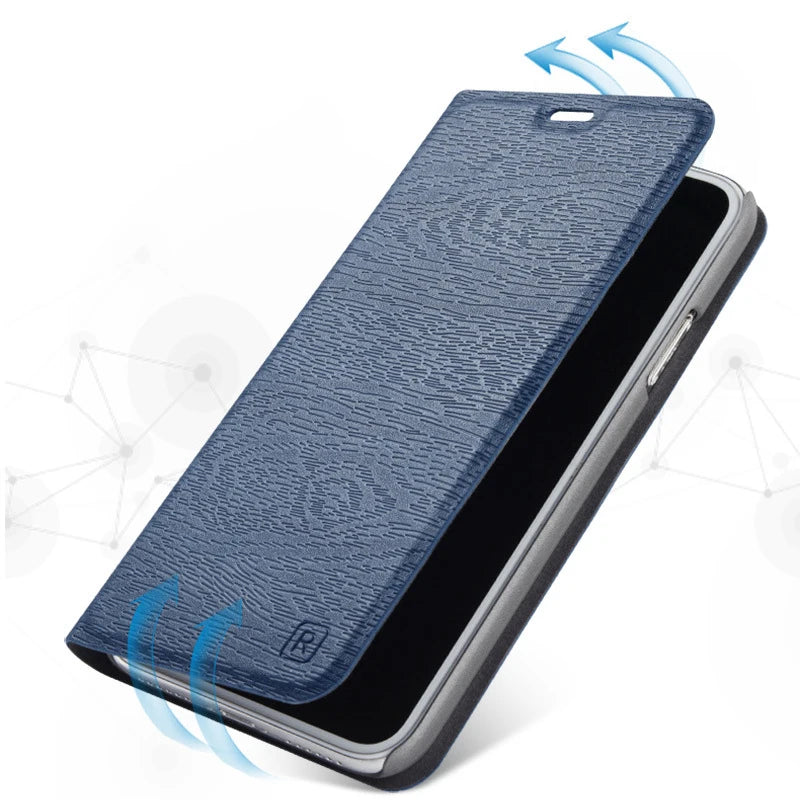 Flip Leather Case for Apple iPhone | Plain Design, Multiple Options