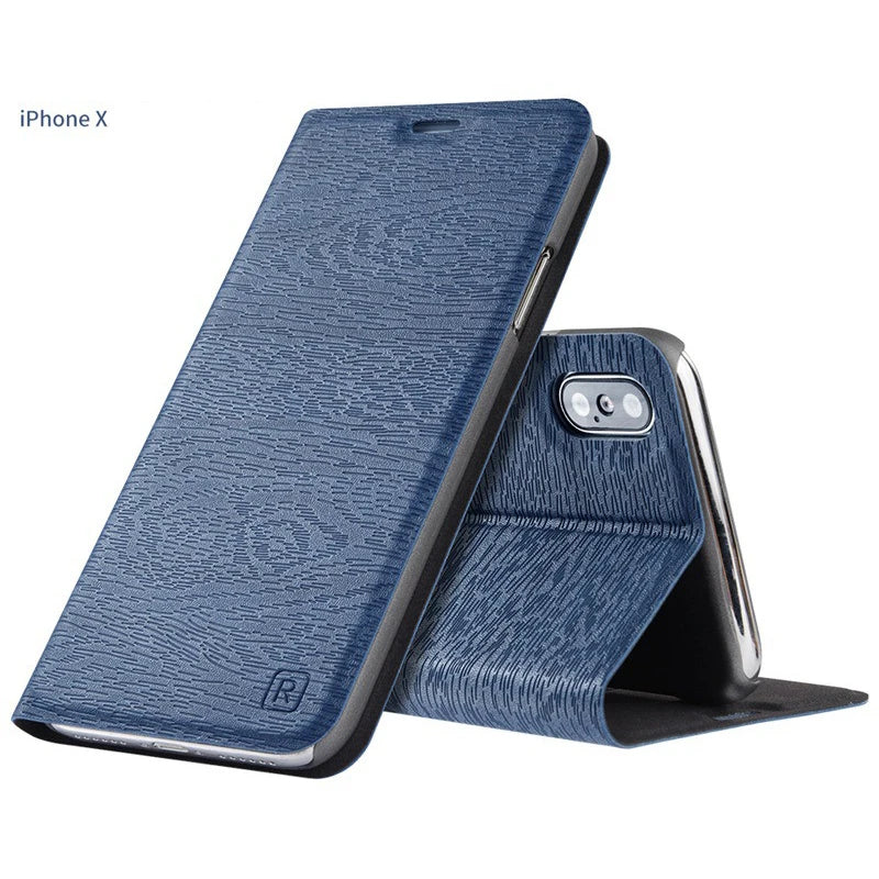 Flip Leather Case for Apple iPhone | Plain Design, Multiple Options