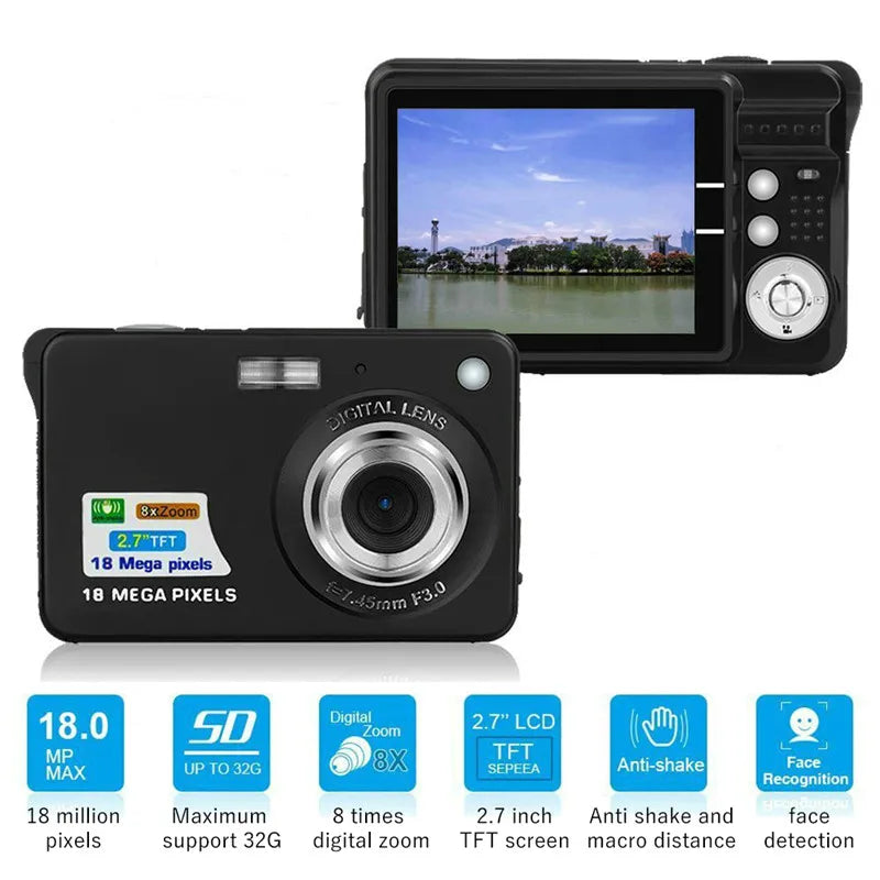 21MP HD Digital Video Camera | 1080P, 2.7 inch LCD, Rechargeable
