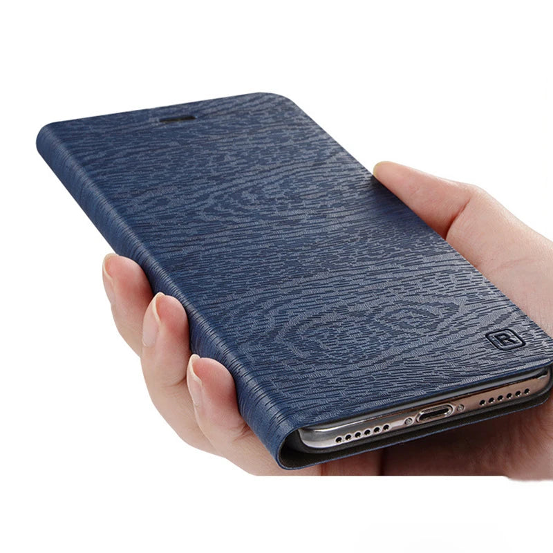 Flip Leather Case for Apple iPhone | Plain Design, Multiple Options