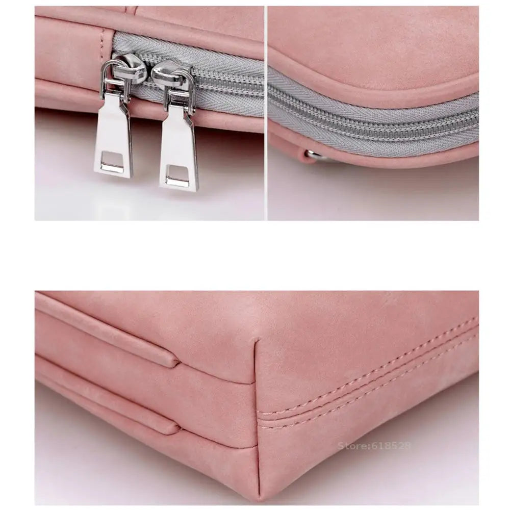 Waterproof Leather Laptop Case with Shoulder Strap | PU Leather, Multi-Use