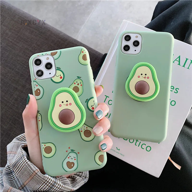 3D Luxury Cute Cartoon Silicone Case for iPhone | Anti-Fingerprint, Holder