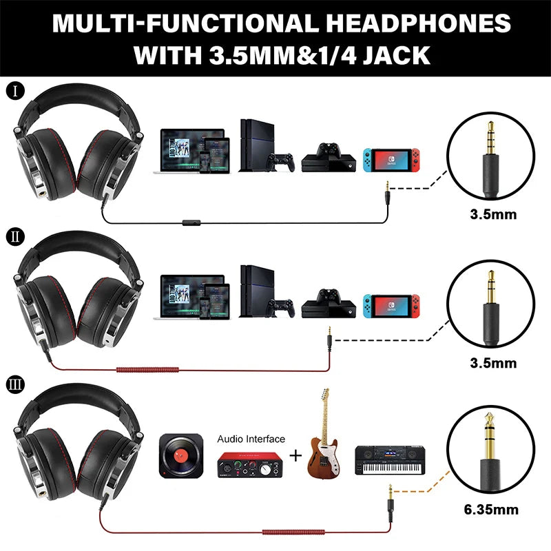 Professional Studio DJ Headphones | Memory Foam, 2.6m Cable