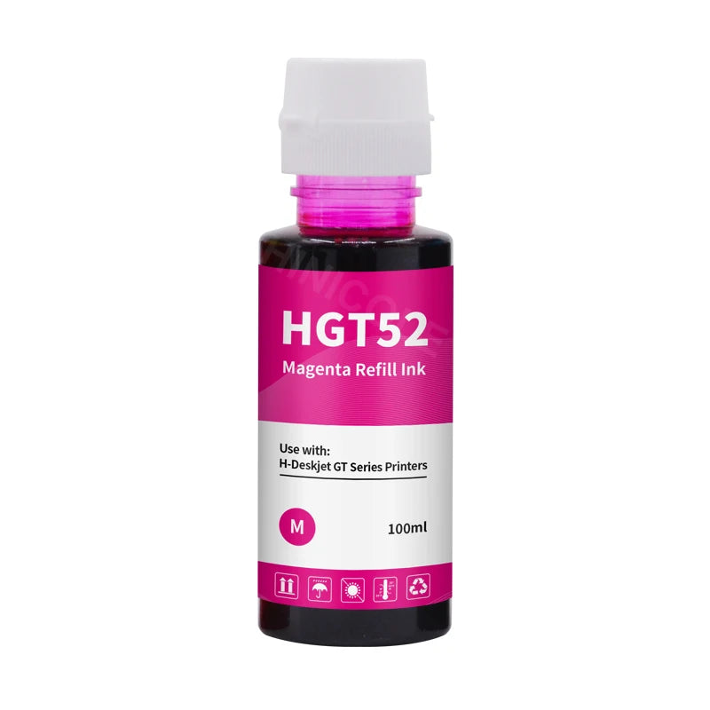 HINICOLE HP Inkjet Dye Ink Refill Kit | GT51 GT52, 100ml, 4 Colors