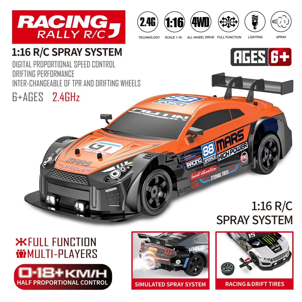 High Speed RC Car | 35-100m Range, Lithium Battery, Metal