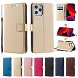 Solid Color PU Leather Case for iPhone | Magnetic, Card Pocket, Dual Layer