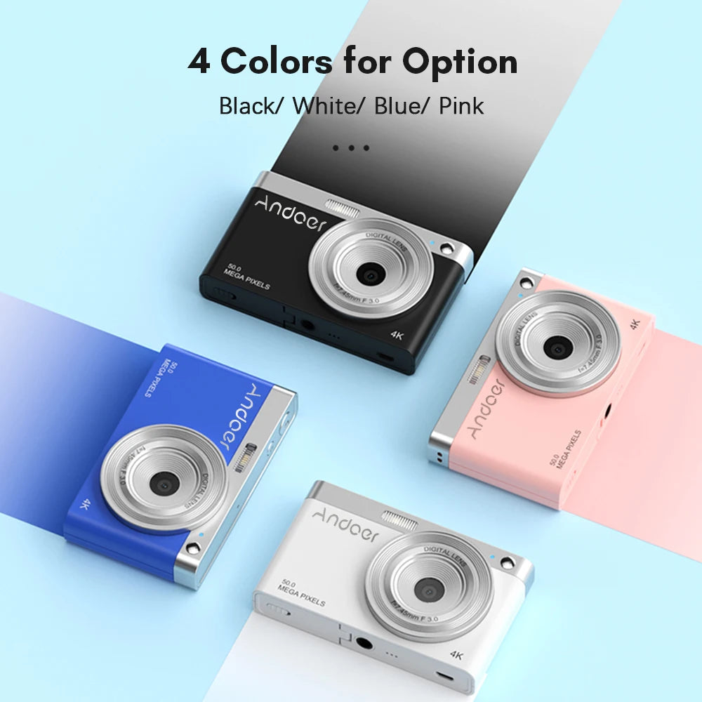 50MP 4K Digital Camera | 16x Zoom, Face Recognition, 2.88"