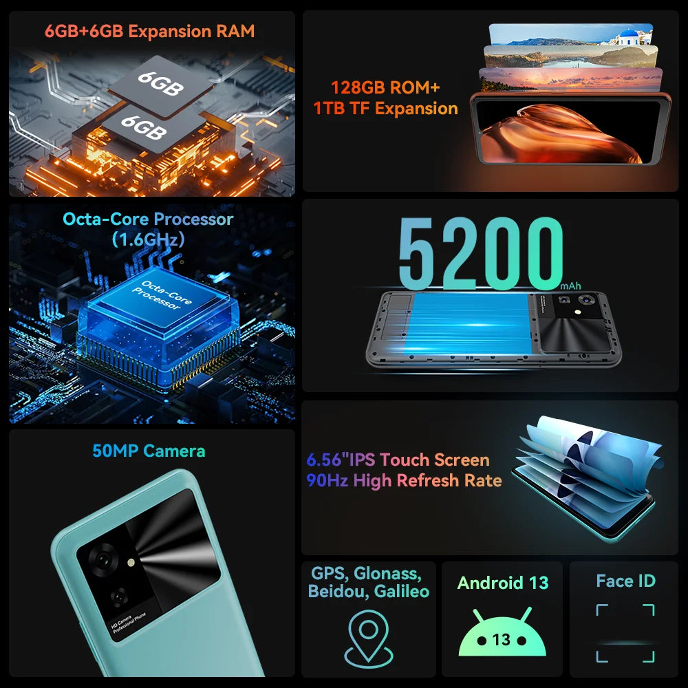 Cubot Note 21 Smartphone | 12GB+128GB, 6.56 inch HD+ Screen, 50MP Camera