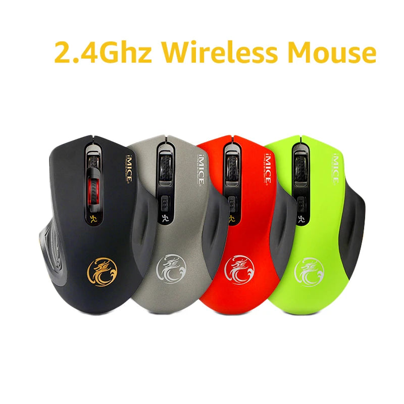 2.4GHz Wireless Optical Mouse - 1600 DPI 4-Button Ergonomic Design