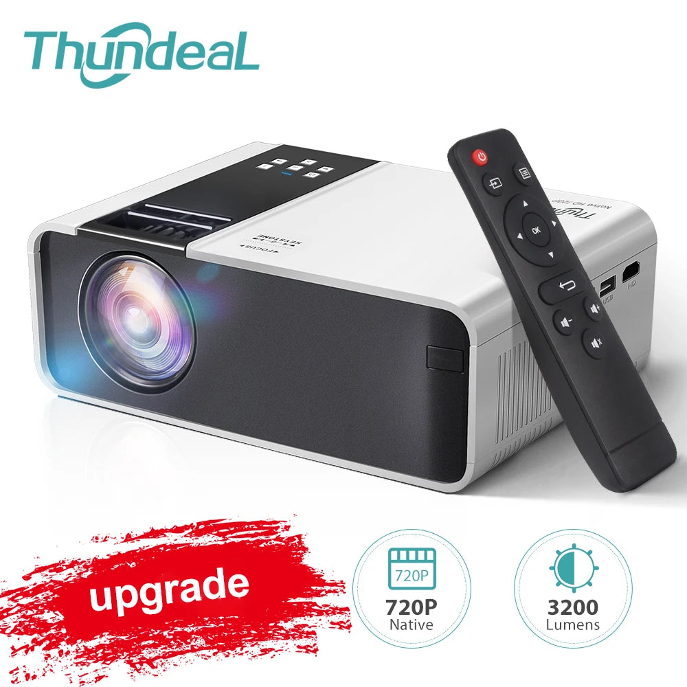 ThundeaL HD 720P LED Mini Projector | 3200 Lumens, 30-200 Inch