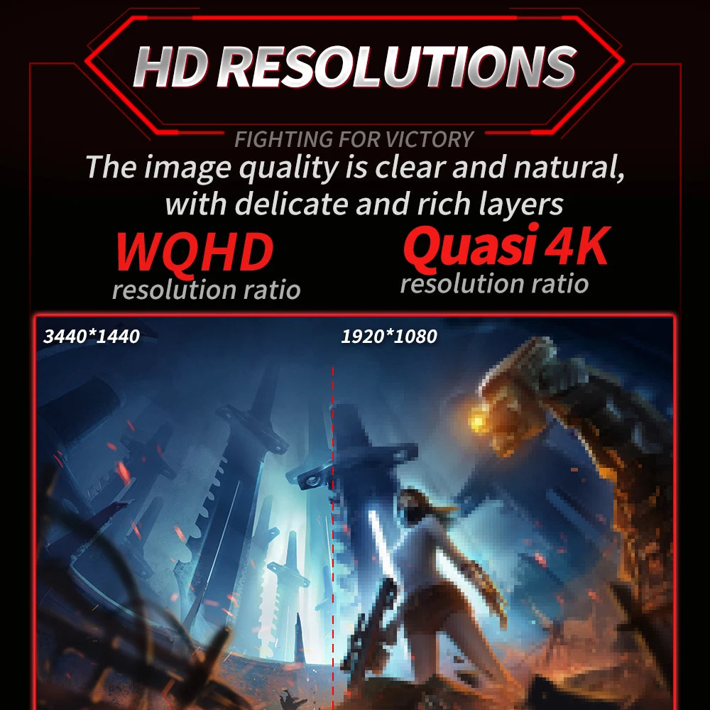 34 Inch Monitor 144Hz MVA WQHD Desktop Wide Display 21:9 LED Gamer Computer Screen