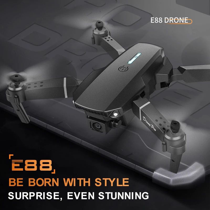 E88Pro 1080P HD Foldable RC Drone with Camera - 100m Range