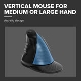Delux M618 BU Ergonomic Vertical Mouse | Wireless, Rechargeable