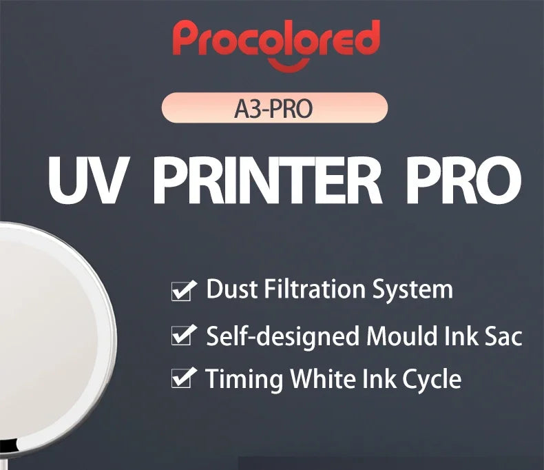 PROCOLORED A3-PRO UV Flatbed Printer | 2880x1440dpi, 40ppm