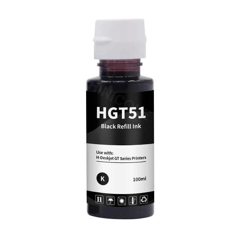 HINICOLE HP Inkjet Dye Ink Refill Kit | GT51 GT52, 100ml, 4 Colors