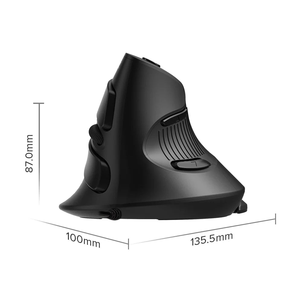 Delux M618 BU Ergonomic Vertical Mouse | Wireless, Rechargeable