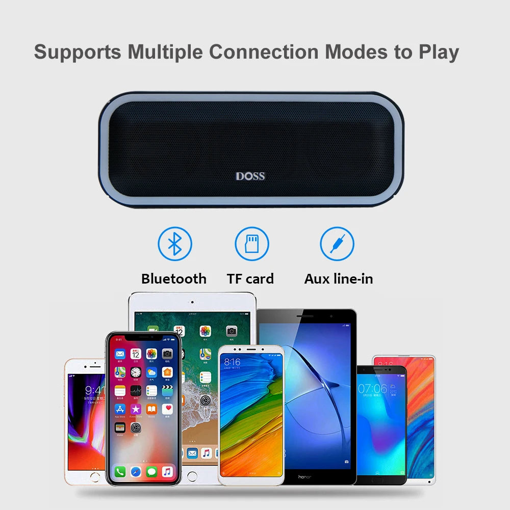 24W Wireless Bluetooth Speaker | Deep Bass, Waterproof, AUX/Bluetooth, 2-Channel, Battery