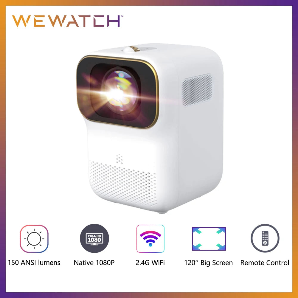 WEWATCH V30 Portable Mini Smart Projector | HD, WiFi, Compact