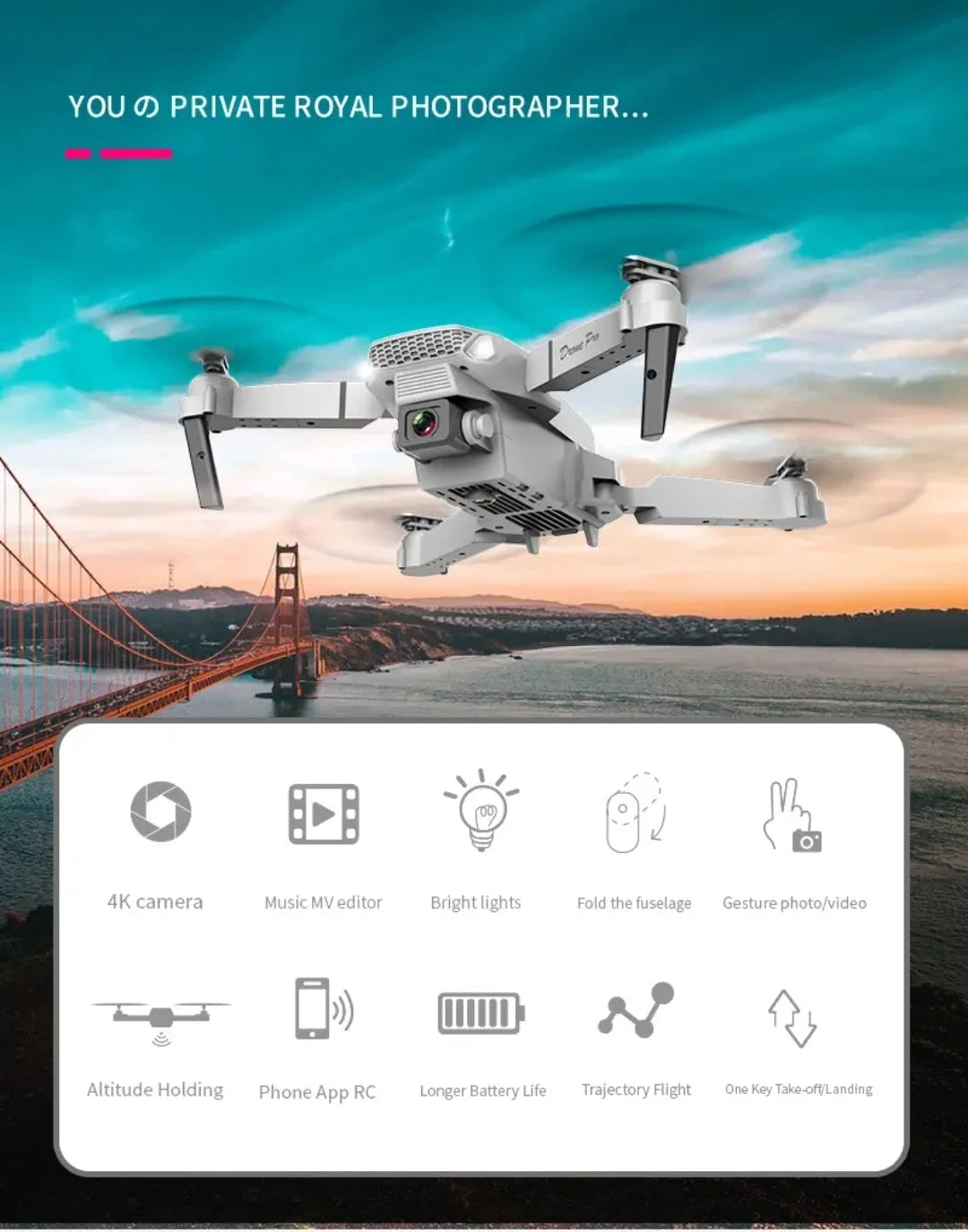 4K HD Camera X8Se V2 Drone 3-Axis Gimbal Quadcopter Remote Control Wifi GPS Dron