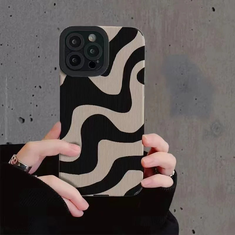 Zebra Stripe Black White Phone Case | TPU, Anti-Scratch, Pictorial