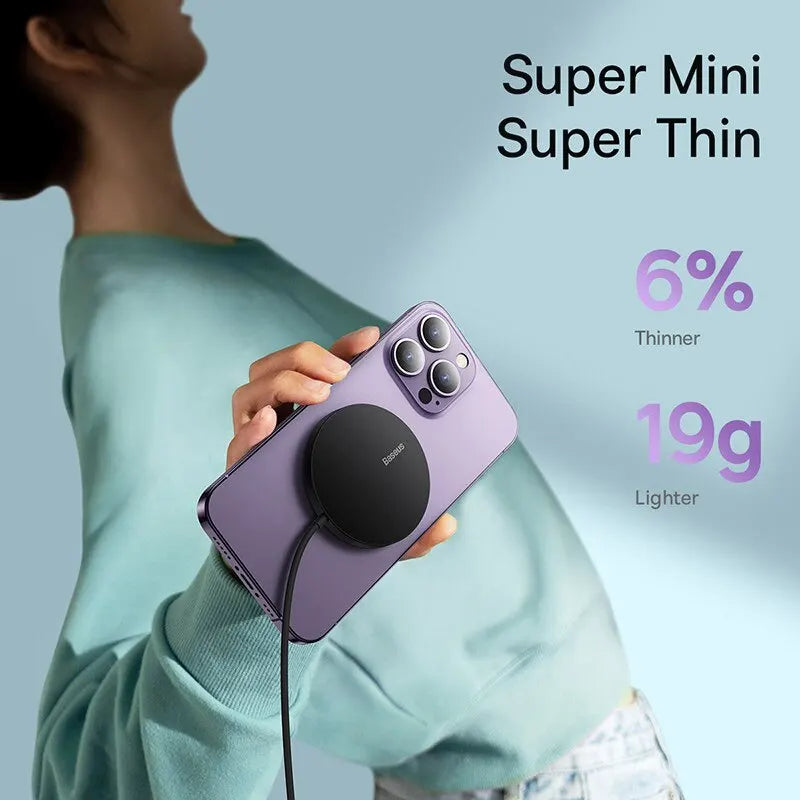 Baseus 15W Fast Wireless Charger for iPhone 15 14 AirPods | Magnetic, Type C