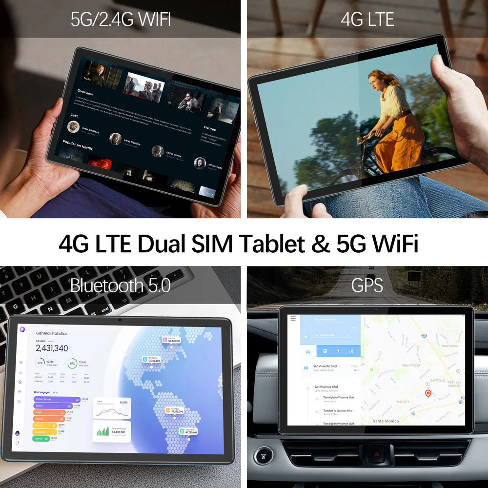 Vasoun Android 13 Tablet 10.1" | 12GB RAM, 128GB, 4G Dual SIM