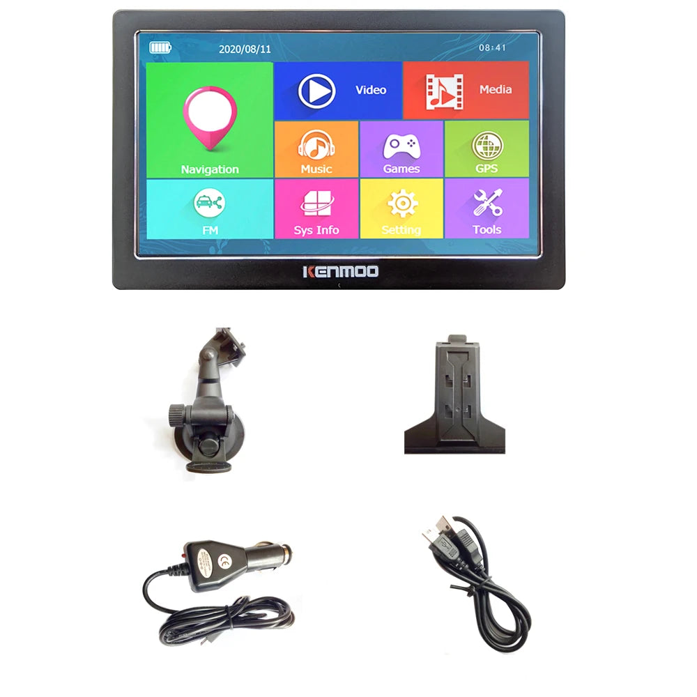 7" HD GPS Portable Navigator | Touch Screen, FM, Compact