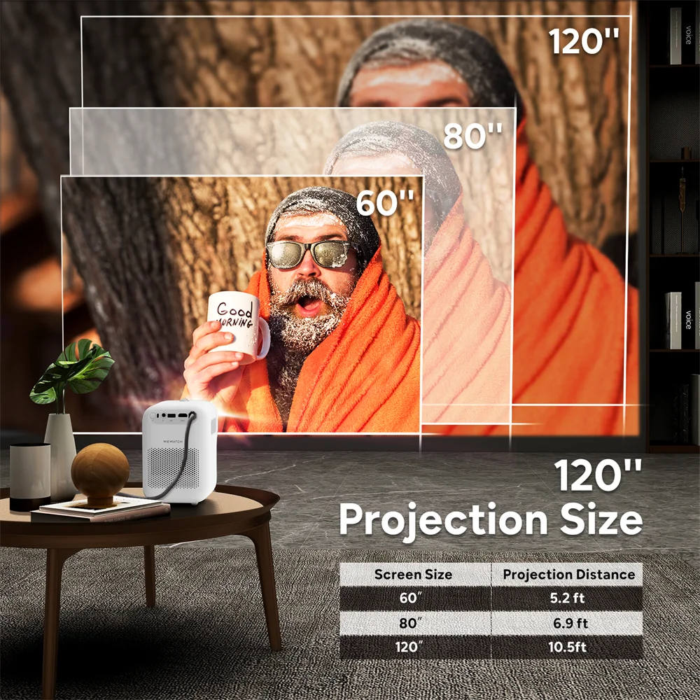 WEWATCH V30 Portable Mini Smart Projector | HD, WiFi, Compact