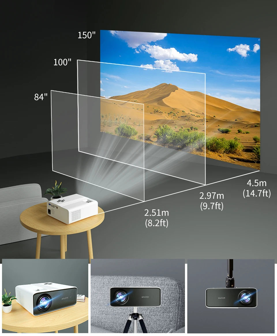 WZATCO C5 Full HD 1080P LED Projector | 5000 Lumens, 40-200 Inch