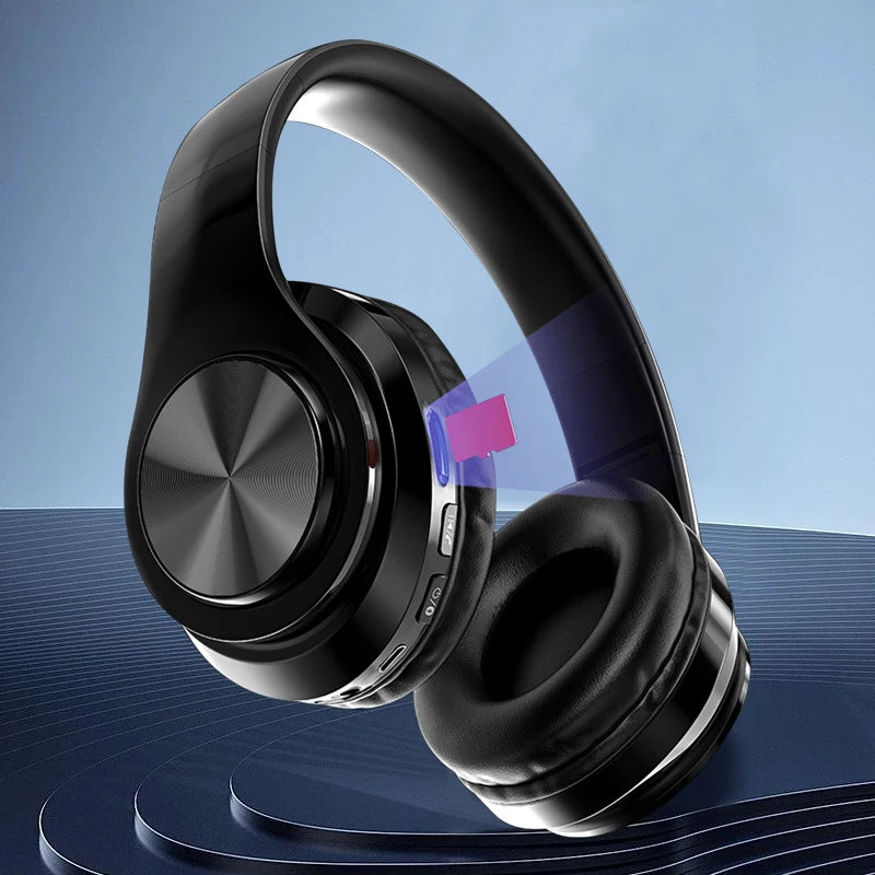 Bluetooth 5.0 Foldable Headphones | 40mm Drivers, Leather