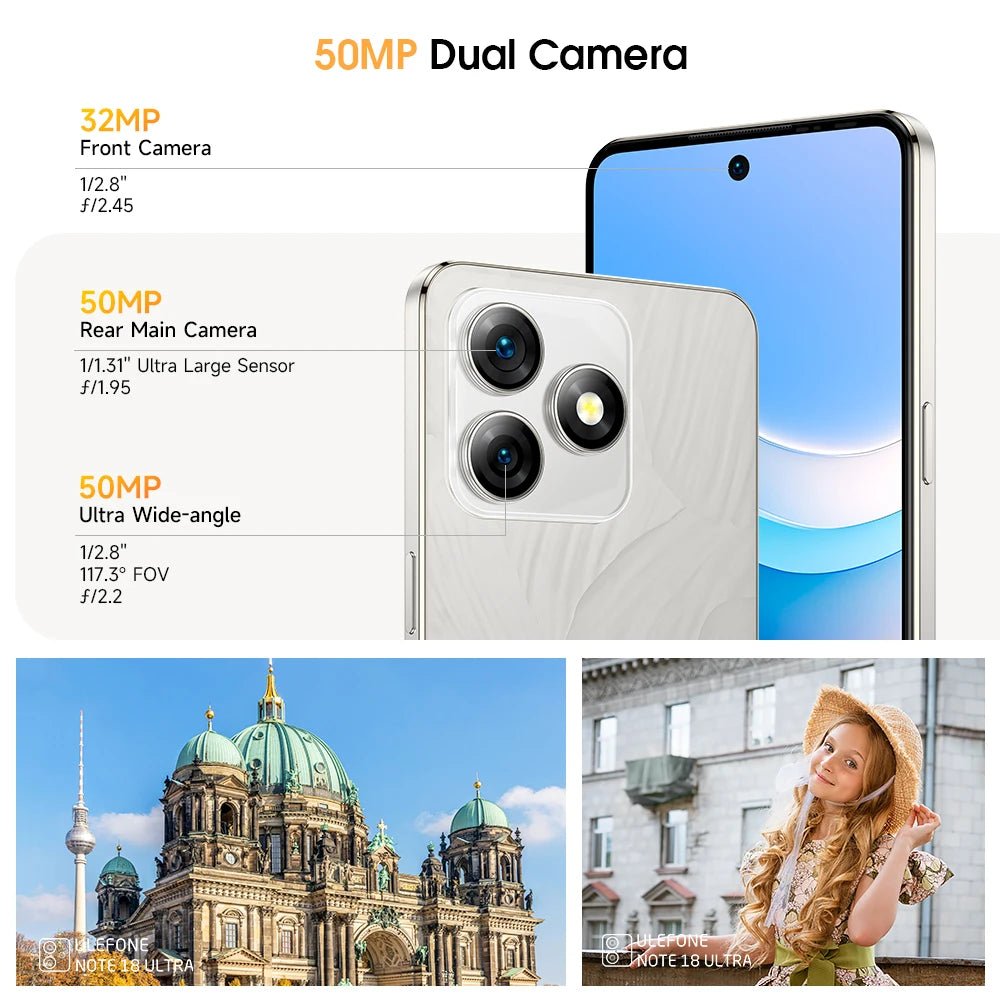 Ulefone Note 18 Ultra 5G Smartphone | 12GB RAM, 50MP Rear, 32MP Front, FHD+