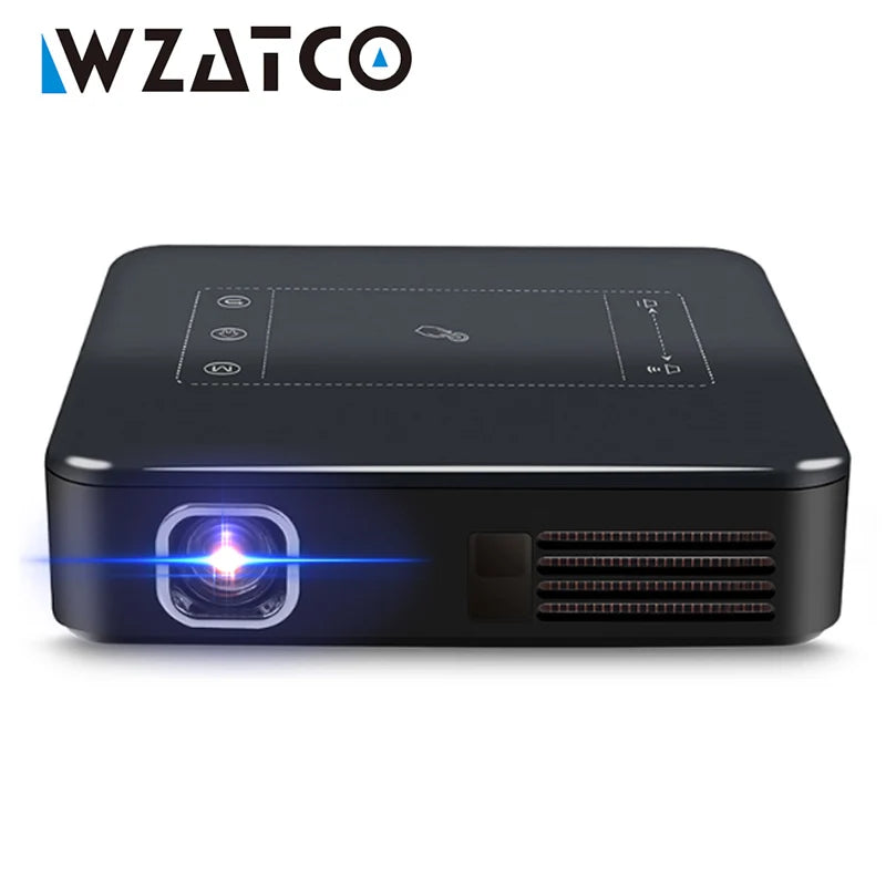WZATCO D13 Android Mini Pocket Projector | DLP, 3000 Lumens, Auto Keystone