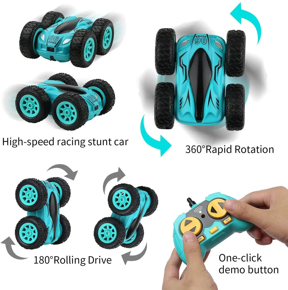 3.7 inch 2.4G 4-Channel Double-Sided RC Car | 50m Range, Metal