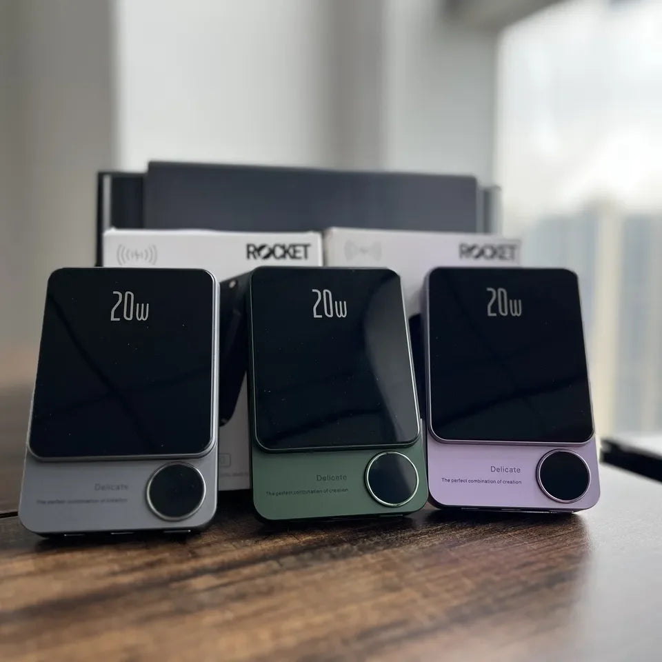 10000mAh Alloy MagSafe Powerbank | Wireless Charging, Digital Display, Type C