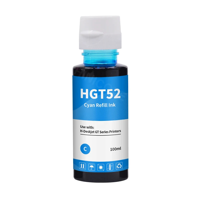 HINICOLE HP Inkjet Dye Ink Refill Kit | GT51 GT52, 100ml, 4 Colors