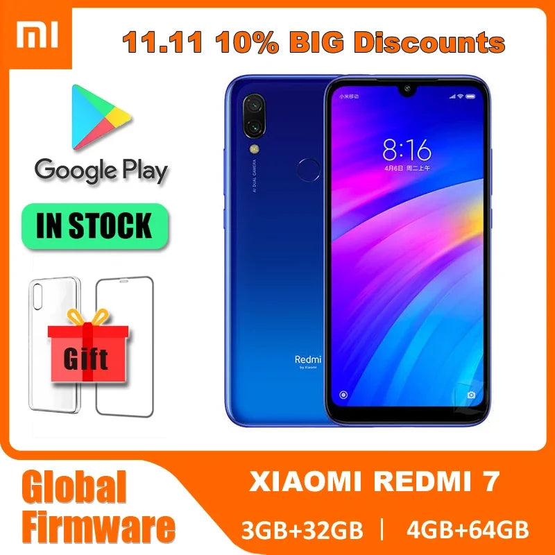 Xiaomi Redmi 7 | 4GB RAM, 64GB Storage, 6.81 inch, 13MP Camera, Android
