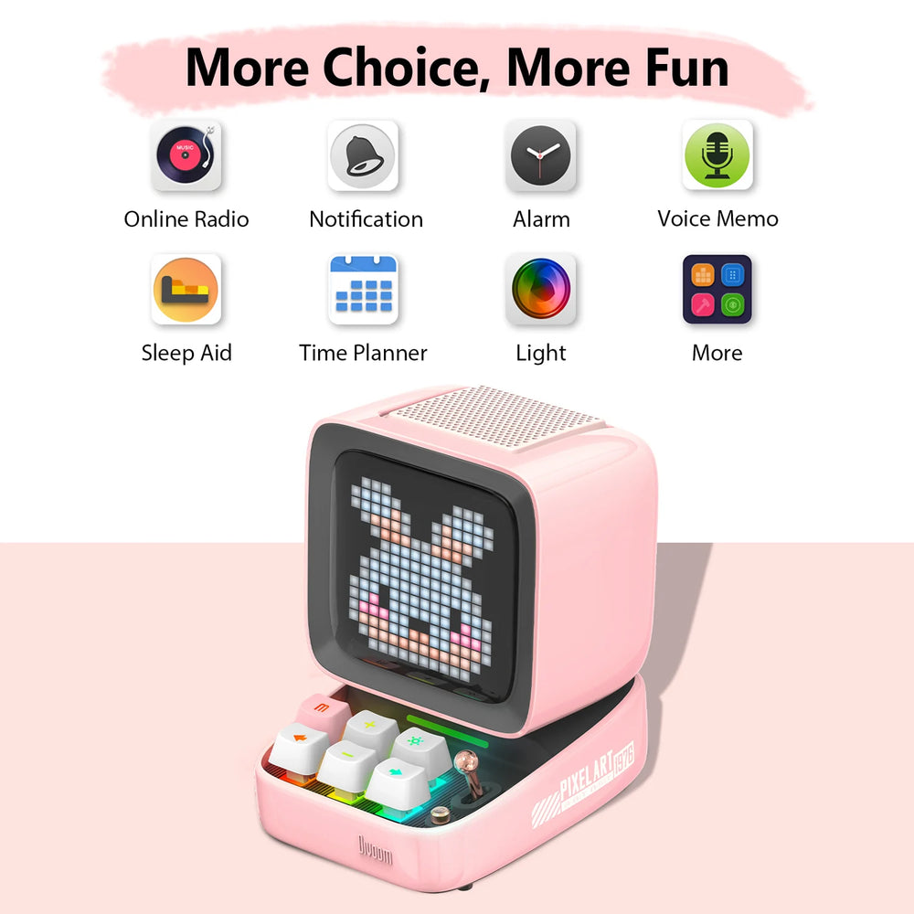 Retro Pixel Art Bluetooth Speaker | Portable, LED Display