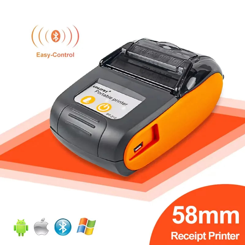 58mm Bluetooth Portable Thermal Printer | Mini, 40ppm, Mobile